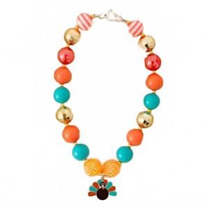 NEW KIDSCHARM girls turkey bubble necklace in multicolor chunky bead fall